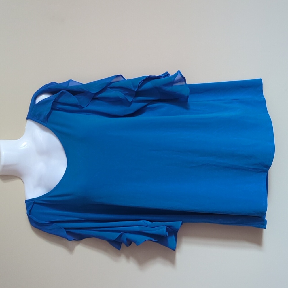 Worthington Open Ruffle Sleeve Blouse